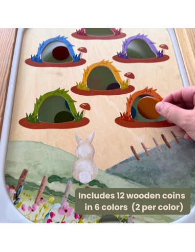 Insertos de Mesa Sensorial Flisat Nordic Cubs - 12 Palos y Monedas