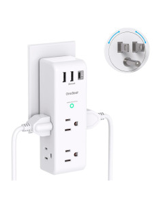 Extensor de Enchufe 6 AC + 3 USB One Beat 1800J Rotatorio