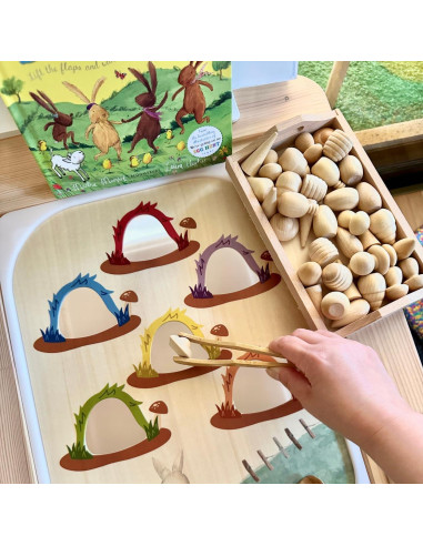 Insertos de Mesa Sensorial Flisat Nordic Cubs - 12 Palos y Monedas