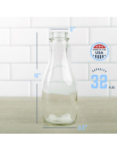 Botella de Leche de Vidrio Kitchentoolz 0.91L Redonda Vintage 2