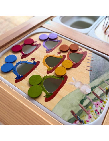 Insertos de Mesa Sensorial Flisat Nordic Cubs - 12 Palos y Monedas