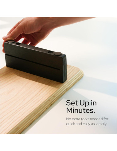 Soporte Doble para Monitor KIVY con Estante de Madera 109.22 cm