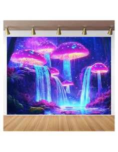 Tapiz de Luz Negra BlissYard 198x150 cm Hongo Psicológico