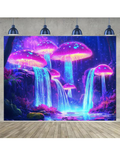 Tapiz de Luz Negra BlissYard 198x150 cm Hongo Psicológico 2