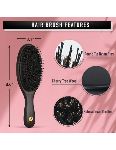 Cepillo de Cabello Truly Genuine Stockholm - Cerda Natural y Nylon