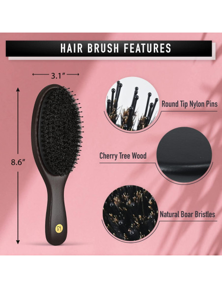 Cepillo de Cabello Truly Genuine Stockholm - Cerda Natural y Nylon