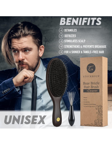 Cepillo de Cabello Truly Genuine Stockholm - Cerda Natural y Nylon