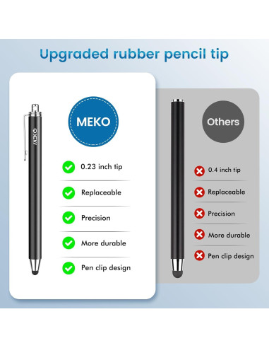 Bolígrafos Stylus MEKO 10 Piezas con 20 Puntas Reemplazo