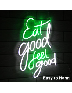 Letrero Neón LED Comer Bien Sentirse Bien Kullneon 42.4x28.4cm 2