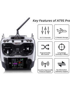 Transmisor y Receptor Radiolink AT9S Pro 10/12 Canales 3.4 km 2