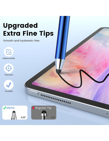 Bolígrafos Stylus MEKO 10 Piezas con 20 Puntas Reemplazo