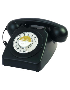 Teléfono de línea fija retro Benotek 8007 negro 80s