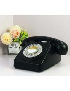 Teléfono de línea fija retro Benotek 8007 negro 80s 2