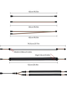 Tiras LED RGB direccionables BTF-LIGHTING 48.26cm 2PCs 2