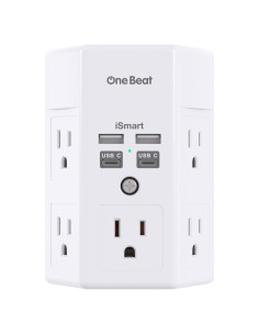 Extensor de Enchufe 5 Salidas + 4 USB C One Beat 1680J