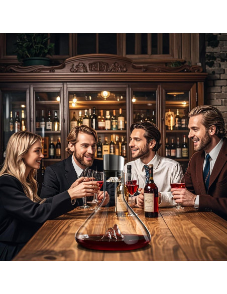 Decantador de Vino Cooko de Cristal 1.2L con Aerador