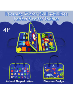 Busy Board Montessori MONCOYI Azul para Niños 3-5 Años 2