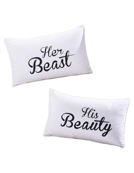 Fundas de Almohada para Parejas DasyFly 50.8x76.2cm Su Belleza y Su Bestia Fundas de Almohada para Parejas DasyFly 50.8x76.2cm Su Belleza y Su Bestia