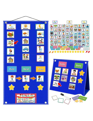 Tablero Visual para Niños ALSLEA 68.6x36.8cm con 124 Tarjetas