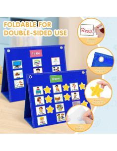 Tablero Visual para Niños ALSLEA 68.6x36.8cm con 124 Tarjetas 2