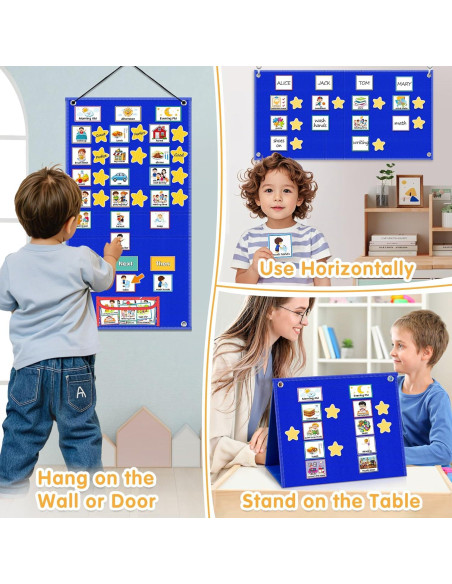 Tablero Visual para Niños ALSLEA 68.6x36.8cm con 124 Tarjetas