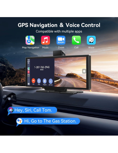 Pantalla Táctil Portátil Carplay 10.26" Carpeer 4K GPS Bluetooth