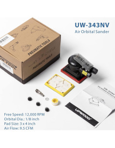Lijadora Orbital Sin Vacío UPWOOD 3x4" 12000 OPM Aire 2