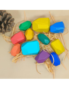 Juego de Bloques de Construcción de Madera 36 Piezas Montessori 2