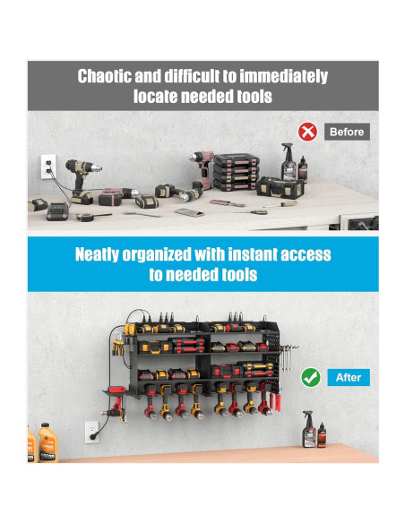 Organizador de Herramientas Eléctricas CCCEI Negro 4 Capas con Carga USB Organizador de Herramientas Eléctricas CCCEI Negro 4 Capas con Carga USB