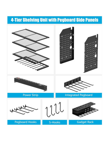 Organizador de Herramientas Eléctricas CCCEI Negro 4 Capas con Carga USB