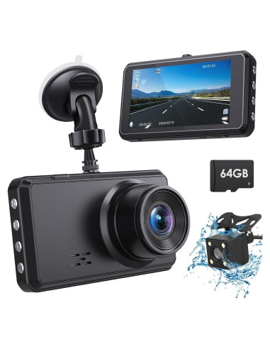 Cámara Dash SHRINLUCK 2K Delantera y Trasera, Pantalla 3.2"