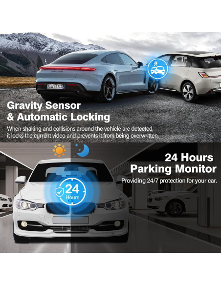 Cámara Dash SHRINLUCK 2K Delantera y Trasera, Pantalla 3.2"