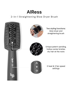 Cepillo Secador 2-en-1 L'ANGE HAIR AIRess Negro - Alisa y Seca 2