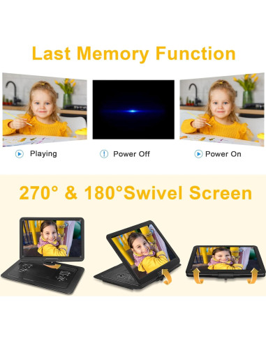 Reproductor de DVD Portátil HotHat 17.1" HD 6 Horas Batería