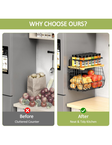 Estante Magnético GGIU para Nevera 15 kg - Organizador de Cocina