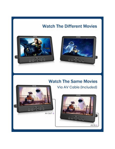 Reproductor DVD Doble Portátil WONNIE 10.5" para Auto 2