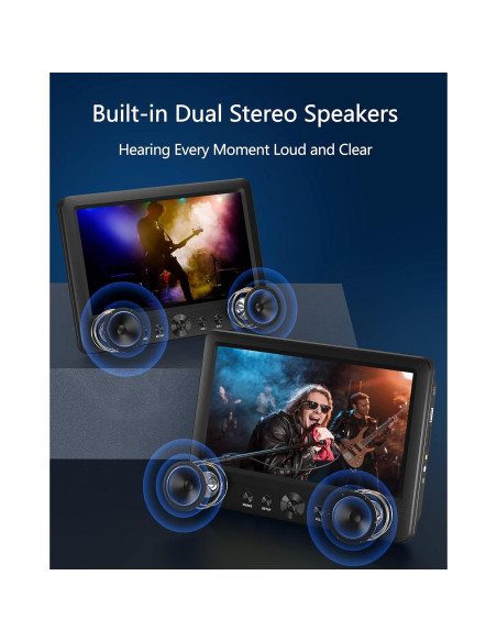 Reproductor DVD Doble Portátil WONNIE 10.5" para Auto