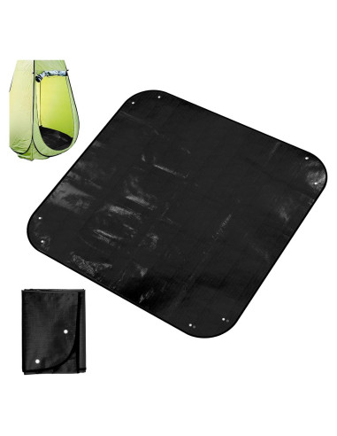 Alfombrilla de Ducha de Campamento Lyreh 1x1m Impermeable Negra