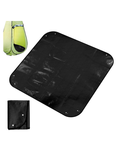 Alfombrilla de Ducha de Campamento Lyreh 1x1m Impermeable Negra