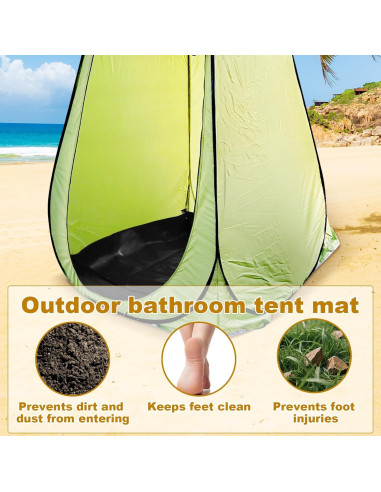 Alfombrilla de Ducha de Campamento Lyreh 1x1m Impermeable Negra