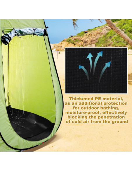 Alfombrilla de Ducha de Campamento Lyreh 1x1m Impermeable Negra