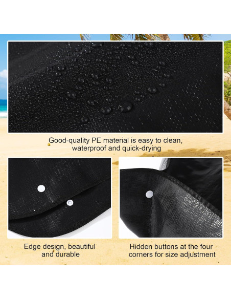 Alfombrilla de Ducha de Campamento Lyreh 1x1m Impermeable Negra