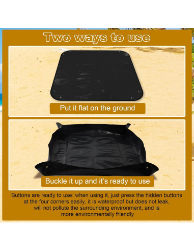 Alfombrilla de Ducha de Campamento Lyreh 1x1m Impermeable Negra