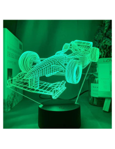 Luz Nocturna LED 3D Paesteffe Coche de Carreras F1 16 Colores