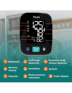 Monitor de Presión Arterial Meraw Cedar Negro con App 2023 2