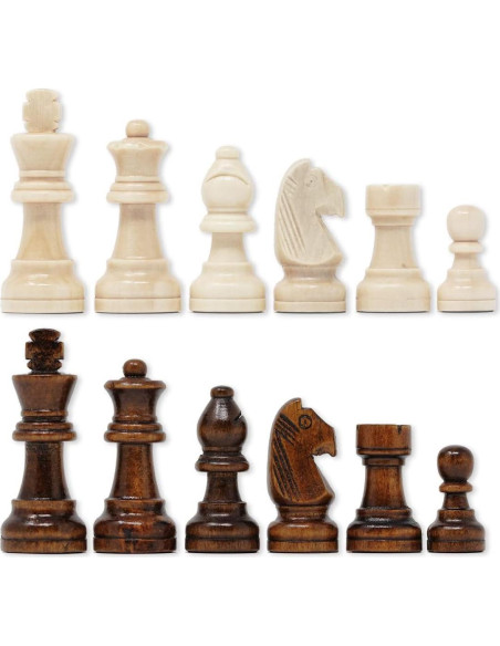 Piezas de Ajedrez de Madera Staunton Da Vinci 32 Piezas 6.35 cm