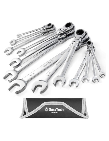 Juego de Llaves Combinadas Flexibles con Carraca DURATECH 13 Piezas