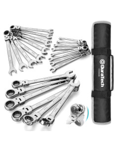 Juego de Llaves de Carraca Flexible DURATECH 22 Piezas Métrico y SAE