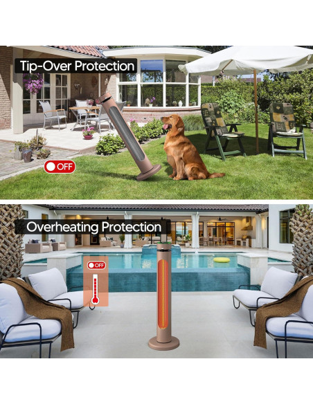 Calentador Eléctrico Infrarrojo Portátil Sundate 1500W IP65