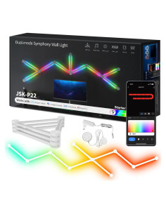 Luz de Pared LED RGB VKTEKLAB 9 Líneas, Control WiFi, 16M+ Colores